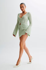 Murphy A-Line Knit Mini Skirt - Pastel Green
