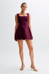 Lysandre Crepe Mini Dress - Plum