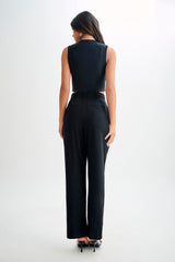 Keely Cotton Sleeveless Top - Black