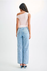 Irving Off Shoulder Slinky Top - Powder Pink
