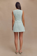 Lysandre Crepe Mini Dress - Ice Blue