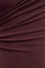 Anastasia One Shoulder Modal Midi Dress - Mahogany