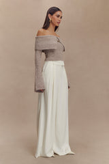 Jacqueline Pleated Wide Leg Pants - Ivory