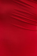 Cassandra Off Shoulder Slinky Maxi Dress - Red