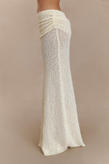 Petra Ruched Knit Maxi Skirt - Ivory