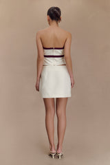 Aisha Suiting Mini Skirt - Ivory