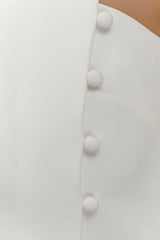Astrid Asymmetric Sleeveless Suiting Top - White