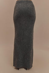 Elise Knit Maxi Skirt - Charcoal Marle