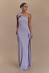 Hallie One Shoulder Bow Maxi Dress - Lilac