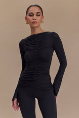 Preston Modal Long Sleeve Top - Black