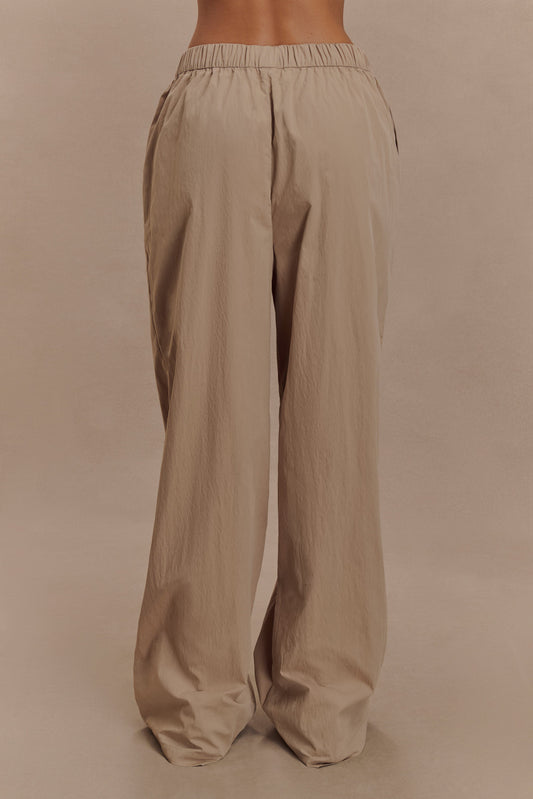 Campbell Cotton Wide Leg Pants - Sand