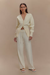 Alexia Buttoned Oversized Cardigan - Ivory