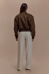 Rudy Suede Bomber Jacket - Chocolate