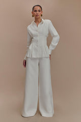 Silas High Waist Pants - White