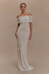Brynn Orchid Knit Maxi Dress - Ivory