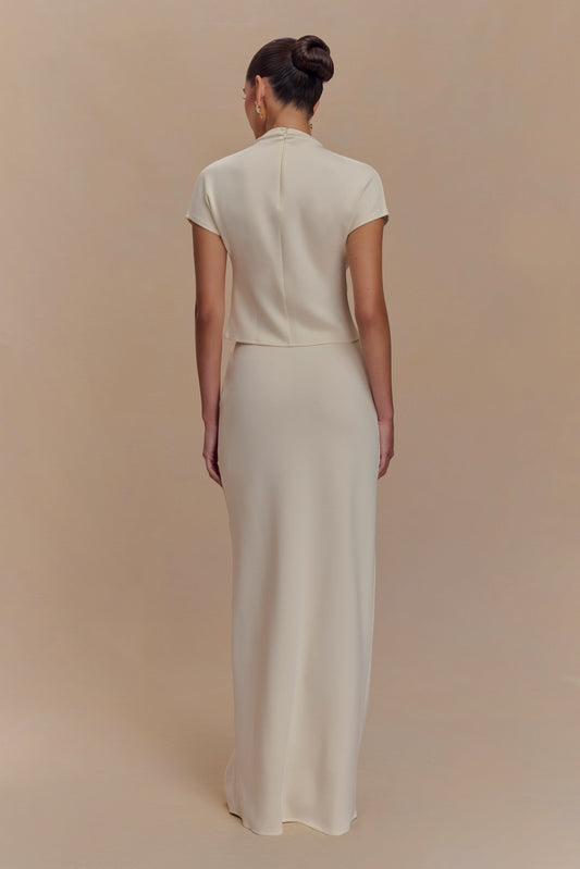 Eris Scuba Jersey Maxi Skirt - Ivory