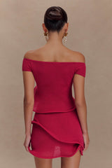 Haisley Knit Mini Skirt - Raspberry