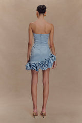 Alba Bubble Mini Dress - Cornflower Blue