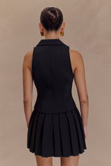 Mura Pleated Mini Skirt - Black