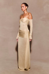 Ingrid Metallic Knit Maxi Dress - Bronze