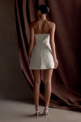 Lorrie Tweed Corset Mini Dress - White