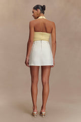 Rosalyn Mini Denim Skort - White