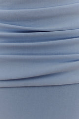 Irene Gathered Knit Top - Blue