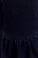 Caroline Denim Halter Midi Dress - Indigo Blue