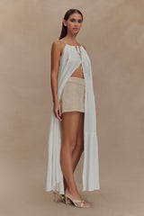 Lenny Front Tie Top - White