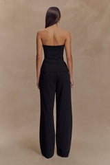 Lindie Strapless Suiting Top - Black