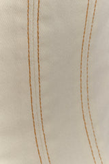 Loretta Cap Sleeve Denim Top - Ecru