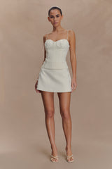 Jaime Spaghetti Strap Suiting Top - Ivory