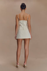 Jaime Spaghetti Strap Suiting Top - Ivory