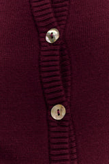 Reese Fitted Knit Cardigan - Merlot