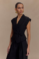 Andina Shortsleeve Linen Top - Black