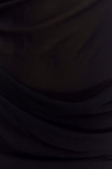 Daria Draped Chiffon Maxi Dress - Black