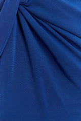 Marlee Asymmetrical Slinky Maxi Dress - Cobalt