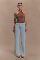 Mariposa Slinky Halter Top - Chocolate