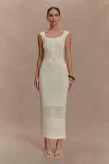 Madeline Scallop Knit Top - Ivory