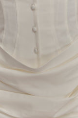 Tarryn Collared Cotton Mini Dress - White