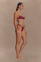 Memphis Beaded Bikini Top - Wine