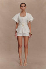 Liberty Cotton Shortsleeve Top - White