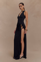 Kaiden Slinky Beaded Maxi Dress - Black