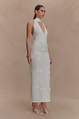 Wynn Floral Knit Midi Dress - White