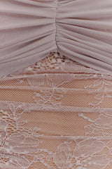 Guinevere Lace And Mesh Top - Lilac