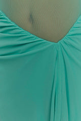Jonna Chiffon And Mesh Maxi Dress - Lagoon