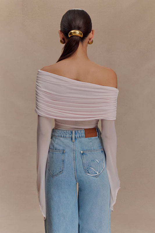 Dahlia One Shoulder Top - Pale Pink
