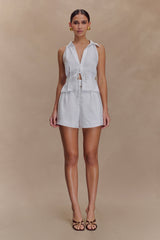 Scout Linen Belted Shorts - White