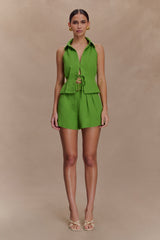 Scout Sleeveless Linen Shirt - Green