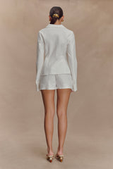 Annalee Cotton Beaded Tie Shirt - White